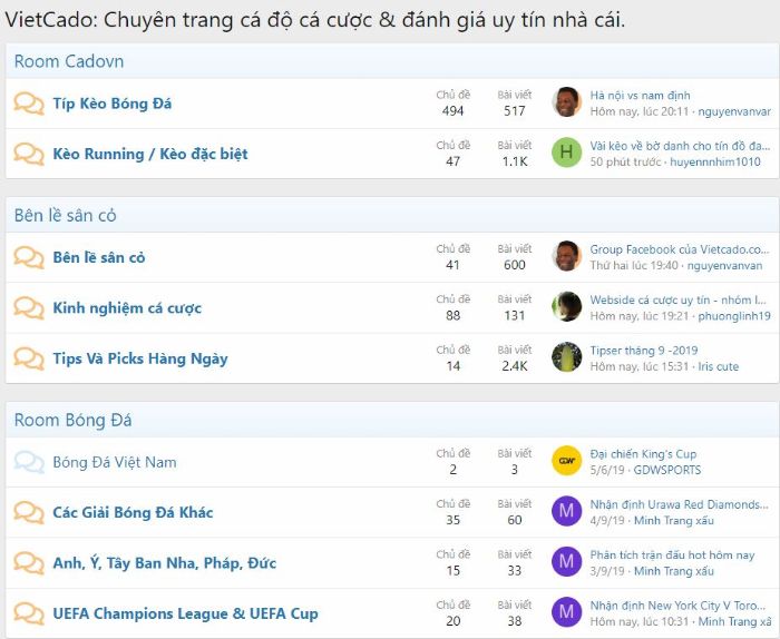 TOP 5 diễn đàn cá độ bóng đá lớn và uy tín nhất Việt Nam